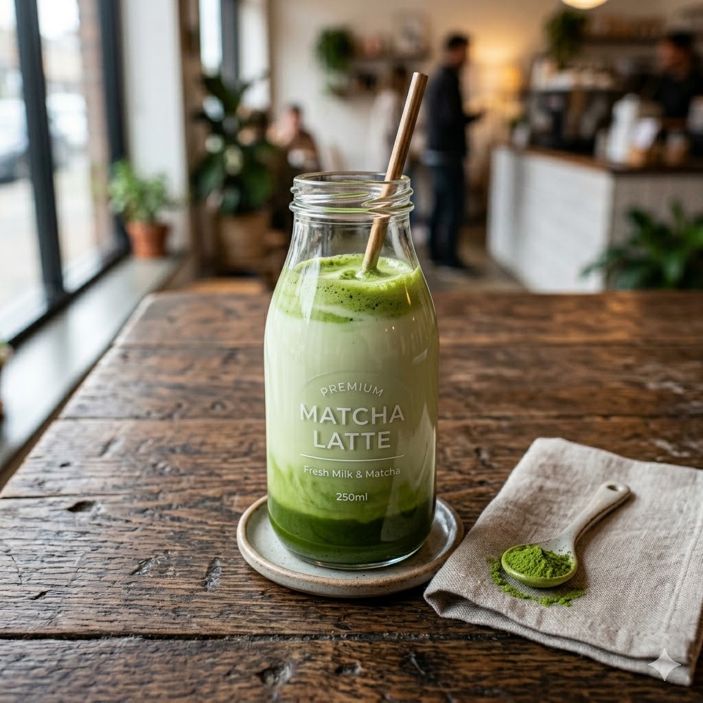 Matcha Latte perpaduan matcha dan susu premium 250ml